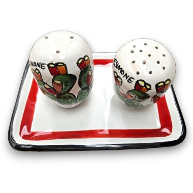 Set Sale e Pepe fatto a mano Fichi d'India ceramiche de simone Set Sale e Pepe fatto a mano Fichi d'India ceramiche de simone